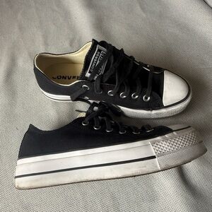 Converse Black and White Platform Sneakers